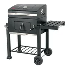 Asador de carbón de 24' con tapa, negro, FIERO 1