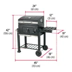 Asador de carbón de 24' con tapa, negro, FIERO 3