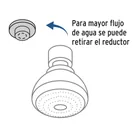 Regadera redonda de ABS 2-1/2' gris-blanca sin brazo, BASIC 2