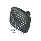 Regadera cuadrada de ABS 3-3/4' sin brazo, negro, BASIC 3