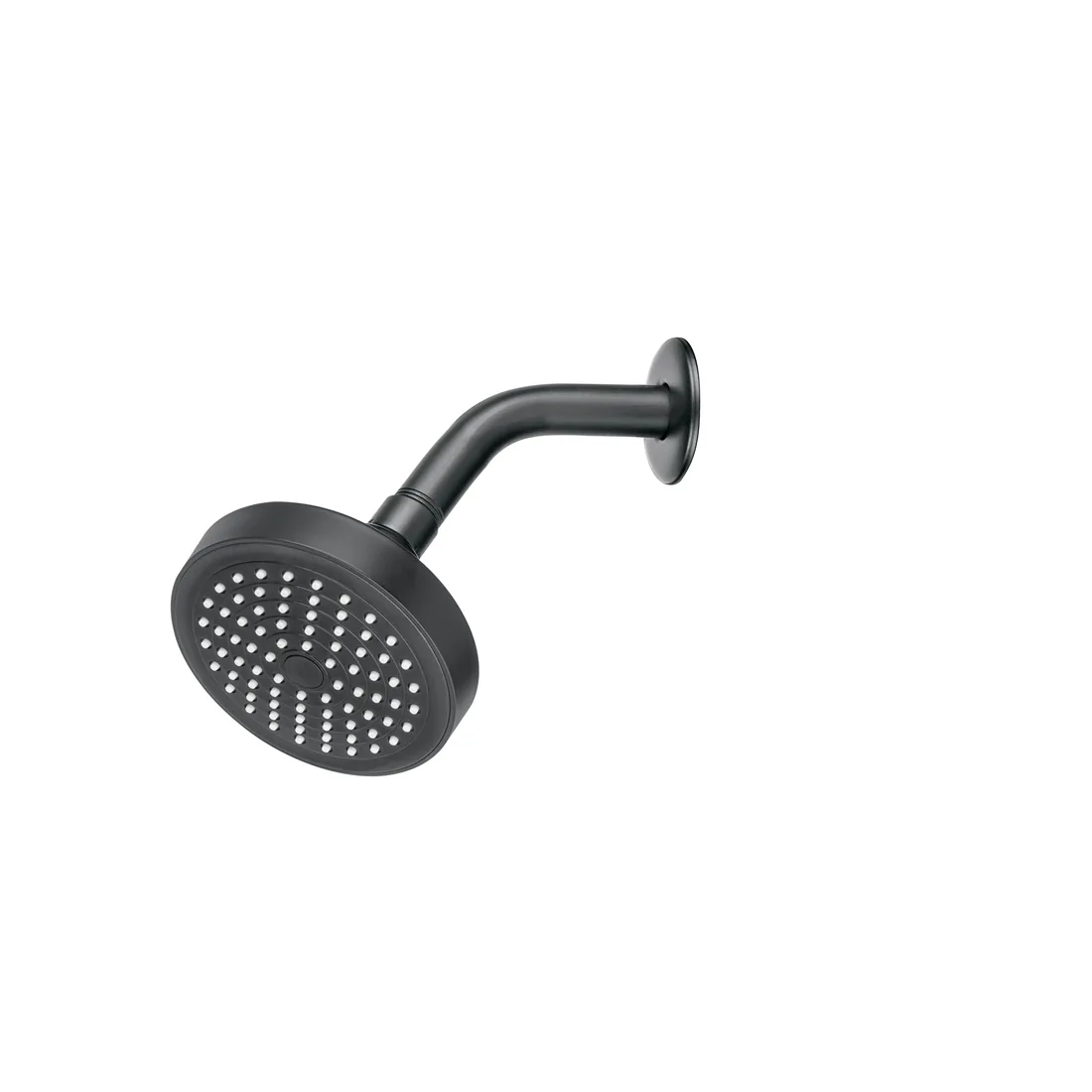 Regadera redonda 4-1/4' brazo y chapetón, negro, BASIC