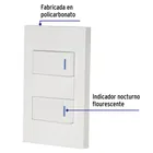 Placa armada 2 interruptores 1de 3vías,1 mod,Española,blanco 2