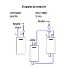 Placa armada 2 interruptores 1de 3vías,1 mod,Española,blanco 4
