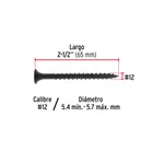 100 pijas #12 x 2-1/2'cabeza plana phillips multiusos 3