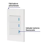 Placa armada 3 interruptores 1de 3vías,1 mod,Española,blanco 2