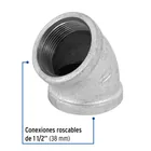 Codo 45° acero galvanizado de 1-1/2', FOSET 2