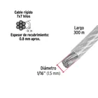 Metro de cable rígido 1/16' acero 7x7 recubierto PVC, 300 m 2