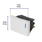Interruptor de 3 vías, 1.5 módulos, línea Española, blanco 3