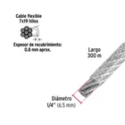 Metro cable flexible 1/4' acero 7x19 recubierto PVC, 300 m 3