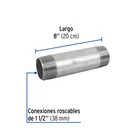 Niple de acero galvanizado 1-1/2 x 8', FOSET 2