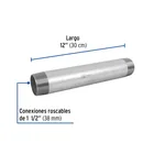 Niple de acero galvanizado 1-1/2 x 12', FOSET 2