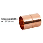 Cople de cobre 1-1/2', con ranura, FOSET 2