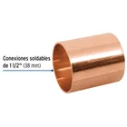 Cople de cobre 1-1/2', sin ranura, FOSET 2