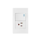 Placa armada 1 interruptor,1contacto,1.5mod,Española, blanco 1