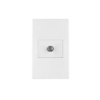 Placa armada 1 toma de TV, 1.5 módulos, Española, blanco