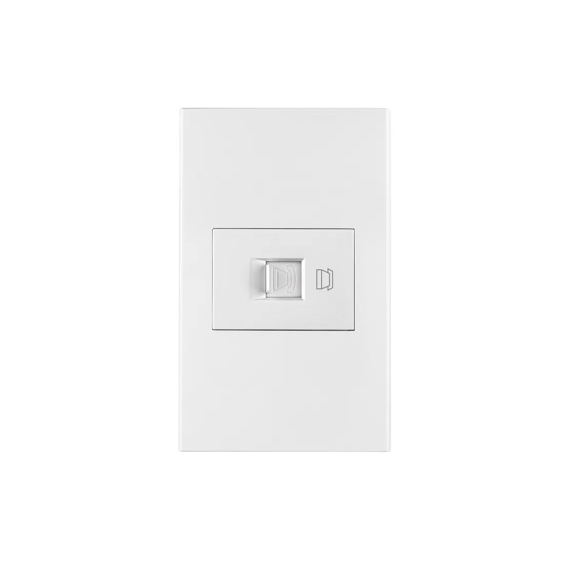 Placa armada 1 toma para teléfono, 1.5 mod, Española, blanco