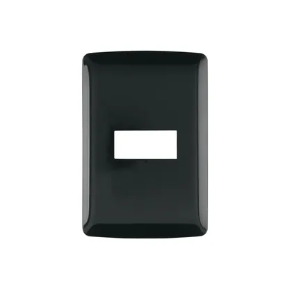 Placa 1 módulo, Italiana, color negro, VOLTECK