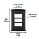 Placa de 3 módulos, negra, Línea Italiana, VOLTECK 3