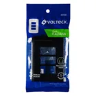 Placa de 3 módulos, negra, Línea Italiana, VOLTECK 4