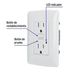 Contacto dúplex falla a tierra GFCI, blanco, línea Italiana 4