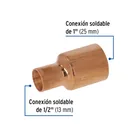 Reducción bushing de cobre, 1 x 1/2', FOSET 2