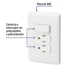 Placa armada 2 contactos e interruptor,blanco,línea Italiana 2