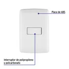 Placa armada 1 interruptor sencillo, blanco, línea Italiana 3