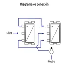 Placa armada 1 interruptor escalera, blanco, línea Italiana 4
