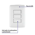 Placa armada 3 interruptores sencillos,blanco,línea Italiana 2