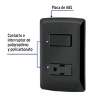 Placa armada contacto e interruptor, negro, línea Italiana 2