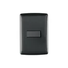 Placa armada 1 interruptor escalera, negro, línea Italiana 1