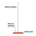 Cepillo para barrer cerda rígida de 40 cm, bastón de madera 2