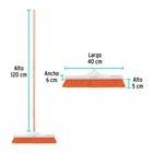 Cepillo para barrer cerda rígida de 40 cm, bastón de madera 3