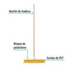 Cepillo para barrer cerda suave de 50 cm, bastón de madera 2