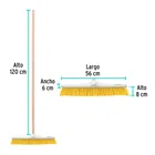 Cepillo para barrer cerda suave de 56 cm, bastón de madera 3