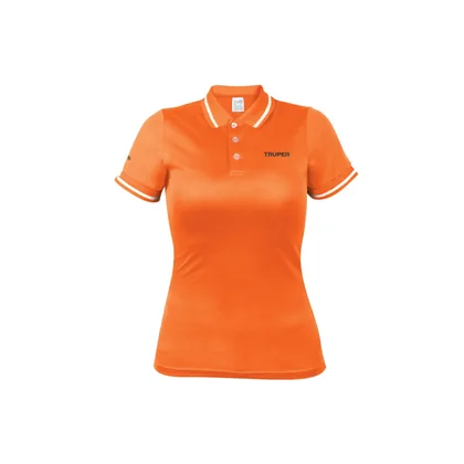 Playera polo performance para mujer, naranja, M, TRUPER