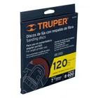 Disco de lija de 7' con respaldo de fibra, grano 120, TRUPER 3