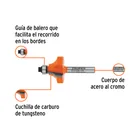 Broca para router, redondeado con moldura, 1-1/8' con balero 2