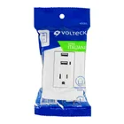 Contacto aterrizado + 2 puertos USB, blanco, línea Italiana 6