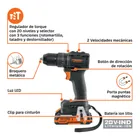 Rotomartillo/destornillador 1/2', 20V, 70Nm, 2 baterías 2Ah 6
