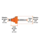 Broca para router, escalonada, 1-1/8', con balero, TRUPER 3