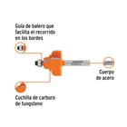 Broca para router, zafiro, 1-1/4', con balero, TRUPER 2