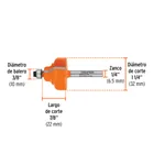 Broca para router, zafiro, 1-1/4', con balero, TRUPER 3