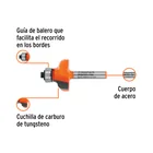 Broca para router, pecho paloma, 1-1/8' con balero, TRUPER 2