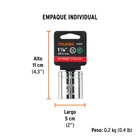 Dado de 1-1/8', 12 puntas, cuadro 1/2', TRUPER 5