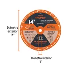Disco de diamante de 14' x 4 mm, corte de metal, TRUPER 2
