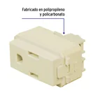 Contacto sencillo, 2 polos + tierra, línea Italiana, marfil 2