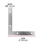 Bolsa c/24 escuadras planas cantoneras 4' x 4', FIERO 2