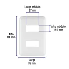 Placa de 2 módulos, blanca, Línea Italiana, VOLTECK 3