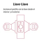 Cerrojo llave-llave latón brillante, llave puntos, HERMEX 2